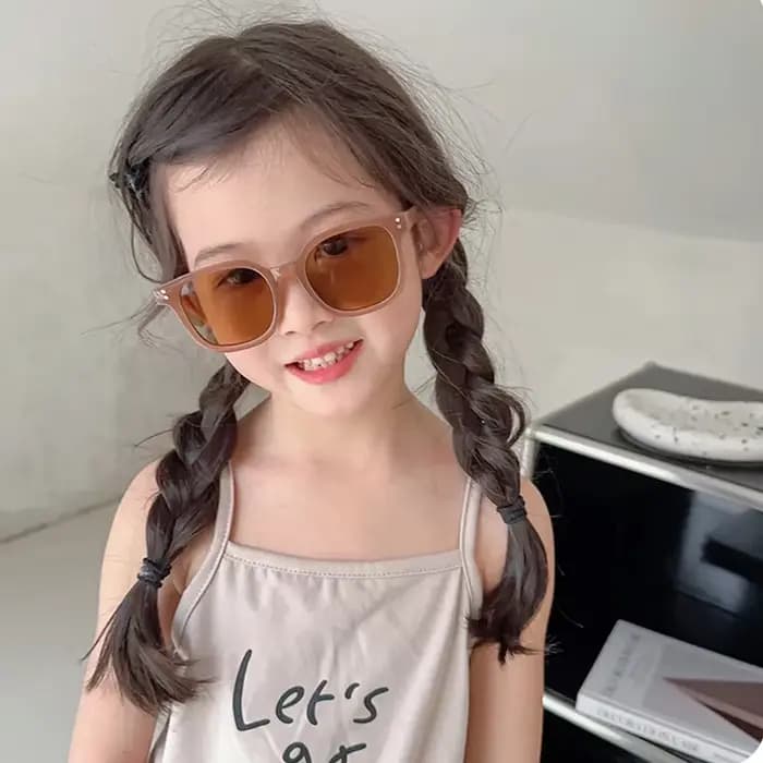 Lunettes de soleil pour enfants Vintage carré UV400 lunettes de soleil en plein air mignon fille gar
