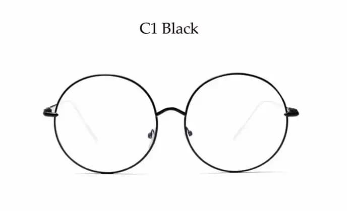 Lunettes rondes surdimensionnées femmes hommes métal grand