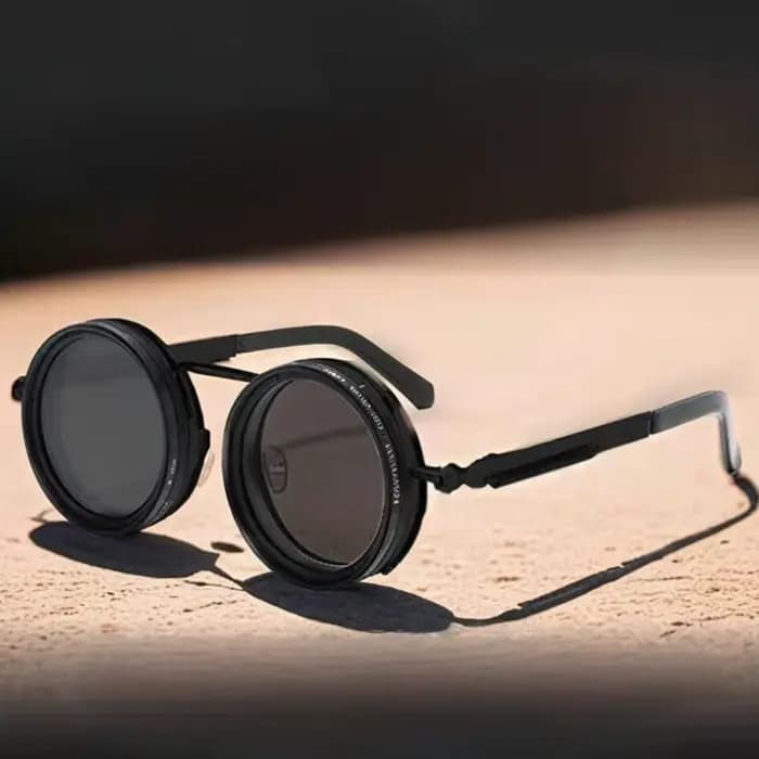 Lunettes de soleil polarisées ND réglables - Monture en aluminium-magnésium de style aviation avec verres photochromiques intelligents pour les voyages en plein air