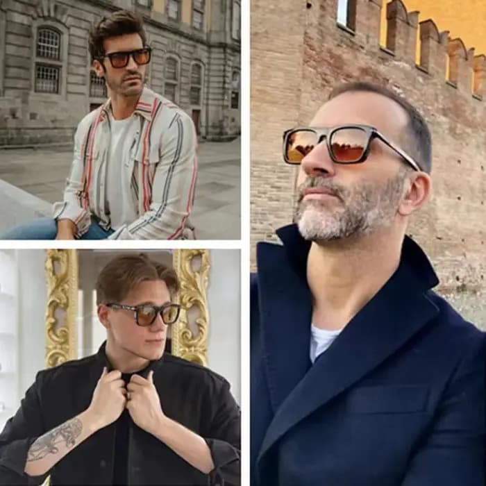 Lunettes de soleil carrées vintage pour hommes, anti-lumière bleue, nickel é de mode, nuances de con