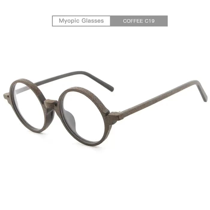 Lunettes de myopie avec monture en bois pour hommes et femmes