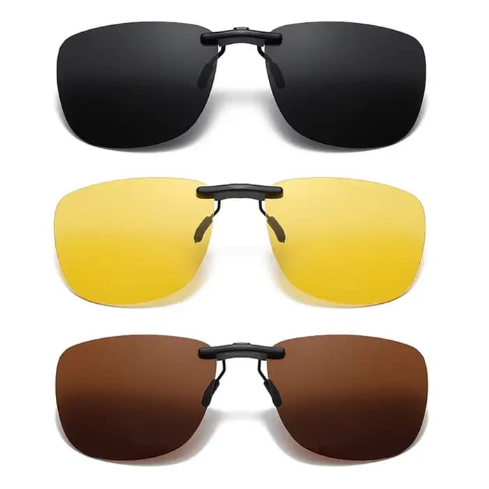 Lunettes de soleil polarisées à Clip carré pour femmes et hommes