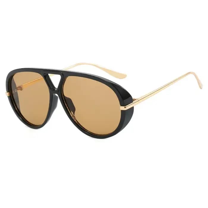 JNPCXI Lunettes de soleil oversize pilote à double pont, style rétro, couleur bonbon dégradée, UV400