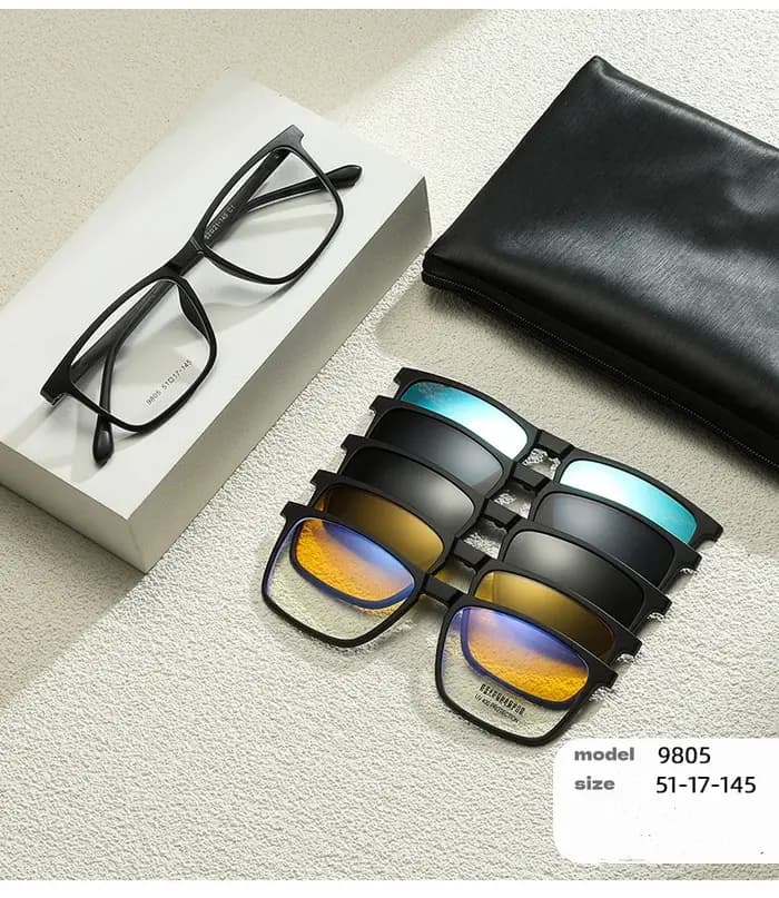 Lunettes de soleil polarisées magnétiques pour la conduite de vision nocturne pour hommes