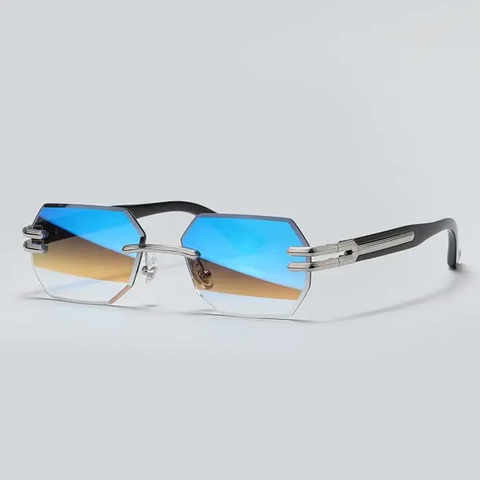 Lunettes de soleil métalliques sans monture à la mode pour hommes et femmes