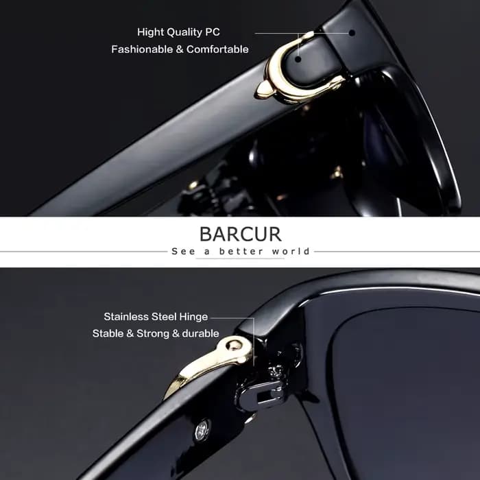 BARCUR TR90 dames lunettes de soleil dégradé UV400 oeil de chat lunettes de soleil polarisées lunett