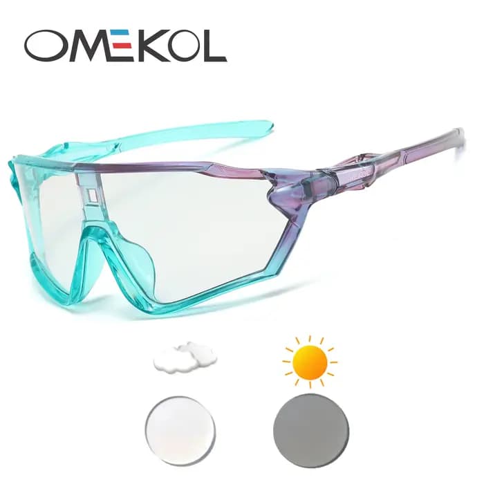 OMEKOL flambant neuf Protection UV lunettes de cyclisme photochromiques
