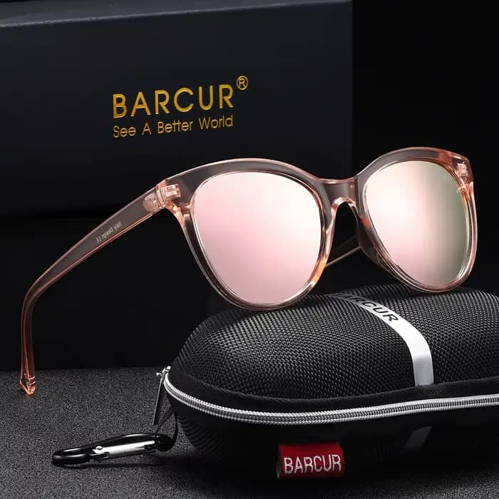 BARCUR-Lunettes de soleil polarisées œil de chat pour femme, monture PC, simple, confortable, ultra