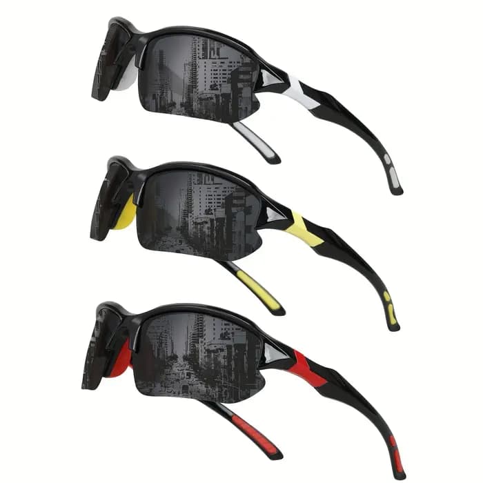 3 pièces lunettes de sport polarisées pour hommes et femmes