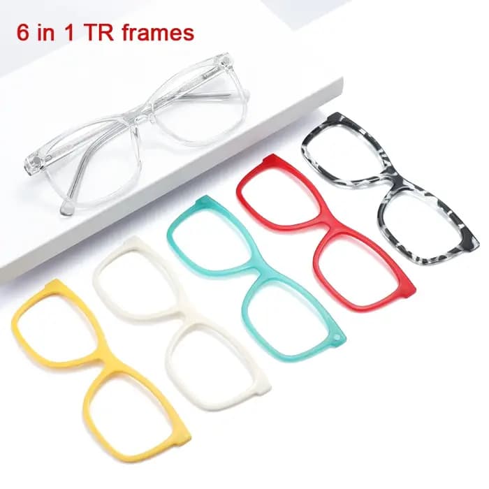 Lunettes décoratives à Clips magnétiques 6 en 1