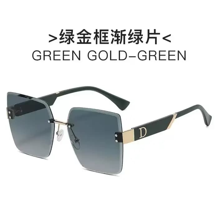 Lunettes de soleil carrées sans monture pour hommes et femmes, lunettes de soleil vintage, grand cad