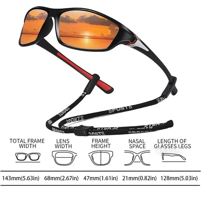 Lunettes de soleil de sport vintage avec chaîne