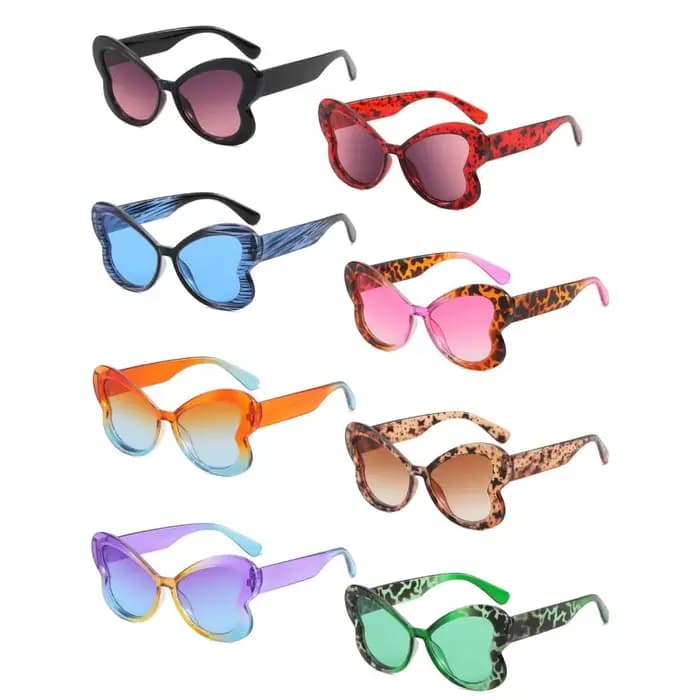 Lunettes de soleil papillon élégantes couleur bonbon