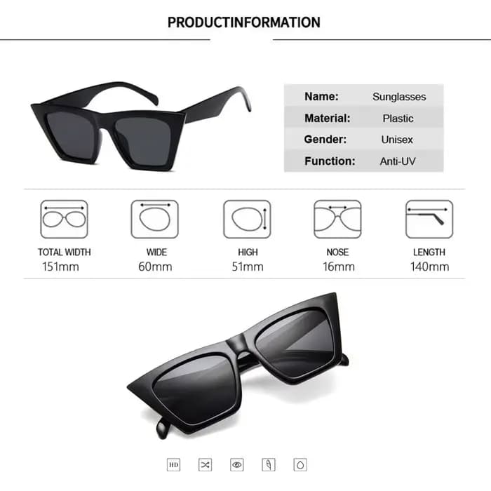 Lunettes de soleil carrées pour femmes