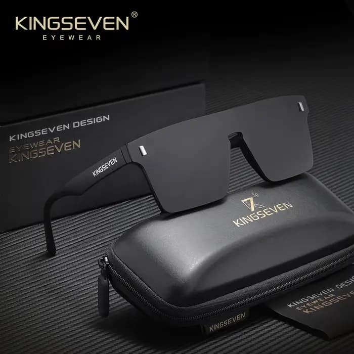 KINGSEVEN – lunettes de soleil polarisées sans monture, grandes, miroir, pour hommes et femmes, verr