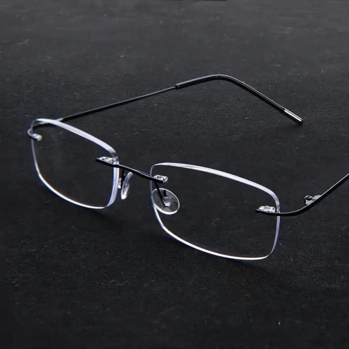 Lunettes de lecture rectangulaires sans bords pour hommes
