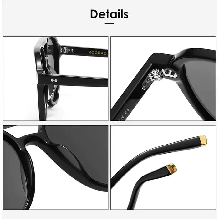 ROGBAE Vintage acétate lunettes de soleil hommes BJORN rétro concepteur UV400 mode lunettes de solei