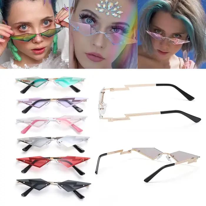 Lunettes de soleil en forme de flamme sans monture