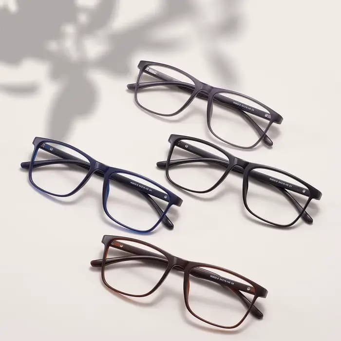 Grand cadre de lunettes rectangulaire TR90 pour hommes et femmes