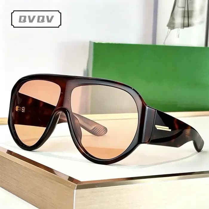 Lunettes de soleil de pilote de marque de luxe pour femme, surdimensionnées, monobloc, vintage, tendance, pour la conduite, Gafas De Sol