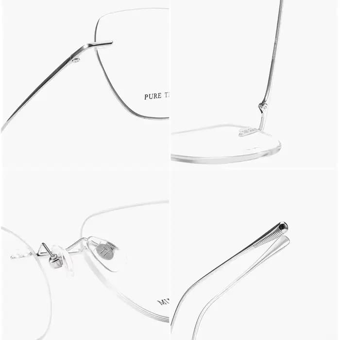 Lunettes de vue sans monture en titane pur, lunettes sans cadre, lunettes pour contrevenants, longue