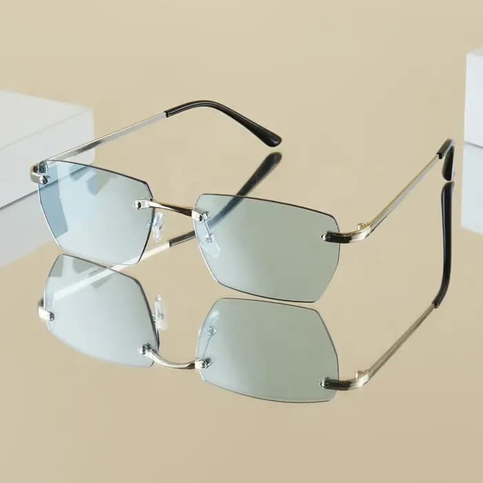 Lunettes carrées en métal pour hommes