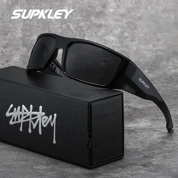 SUPKLEY Lunettes de soleil légères de style sport pour hommes avec monture carrée