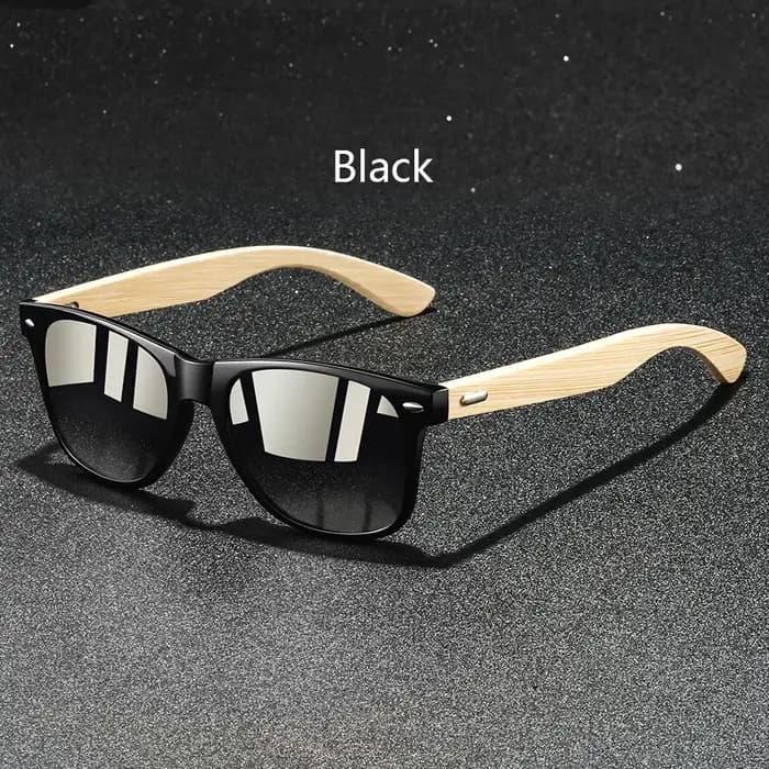 Lunettes de soleil carrées Vintage en bois de bambou pour hommes et femmes