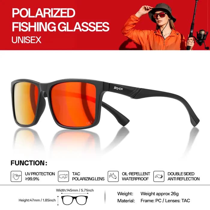 Lunettes de soleil polarisées SCVCN pour la pêche, lunettes photochromiques de sport de plein air po