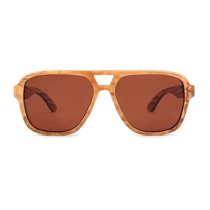 Lunettes de soleil surdimensionnées en bois pour hommes et femmes