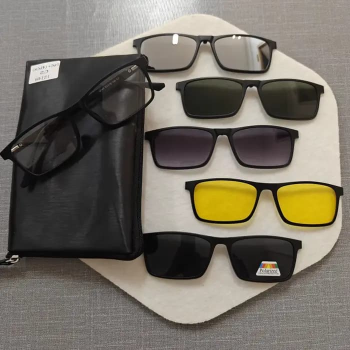 YIMARUILI 1 + 5 mode lunettes polarisées magnétiques carré conduite Vision nocturne optique lunettes