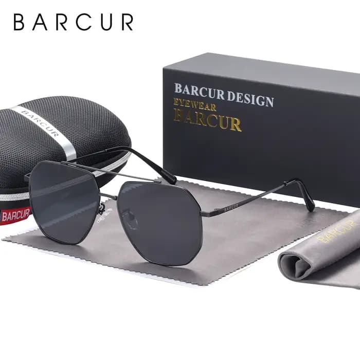 BARCUR lentille carrée en verre hommes lunettes De soleil pour femmes