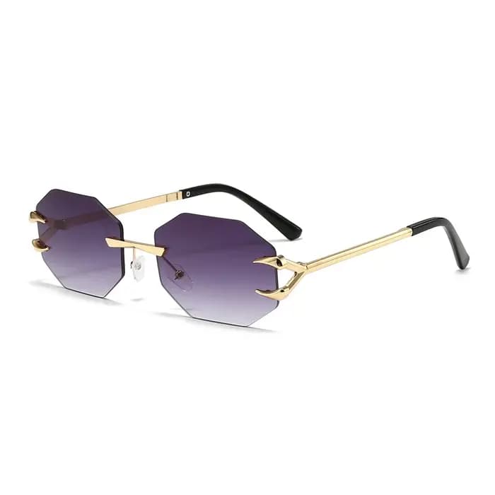 Lunettes de soleil hexagonales sans bords pour femmes et hommes