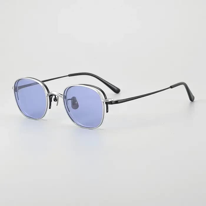 Lunettes de soleil 2 en 1 magnétiques de luxe vintage en titane pour homme