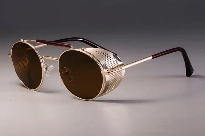 Zml14 rétro rond métal lunettes De soleil Steampunk hommes femmes marque