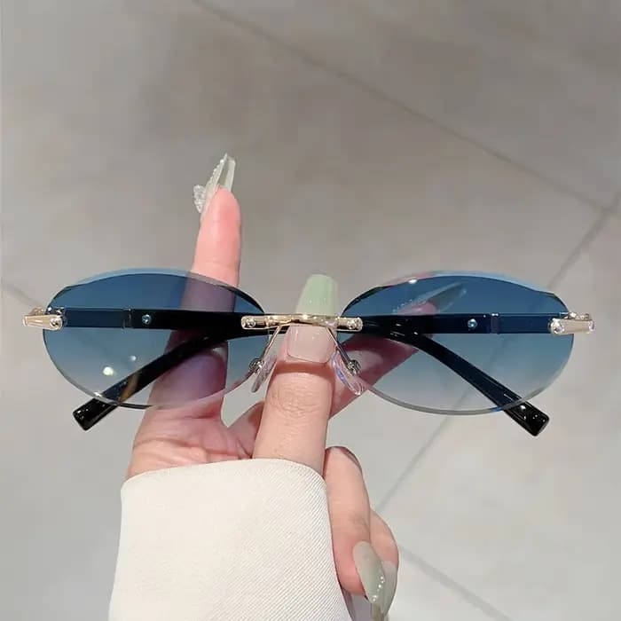 Lunettes de soleil à monture ovale personnalisée rétro femmes hommes