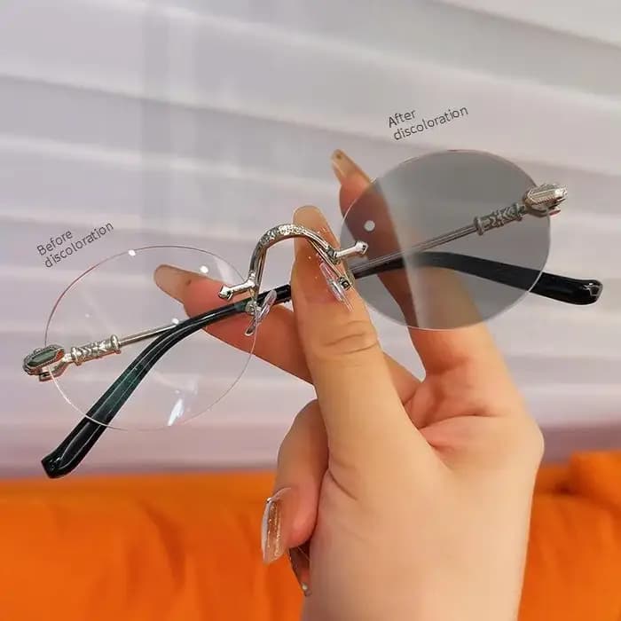 Lunettes photochromiques à la mode sans cadre pour myopie