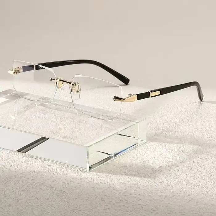 1 paire de lunettes Y2K neutres au design rétro noir sans monture