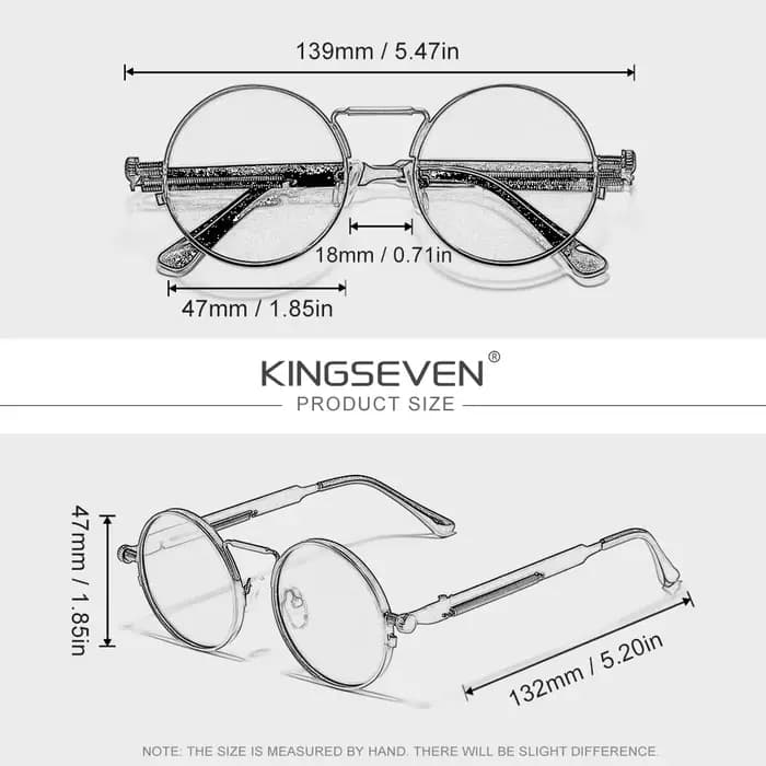 Lunettes de soleil gothiques steampunk de marque KINGSEVEN, monture ronde polarisée, pour hommes et