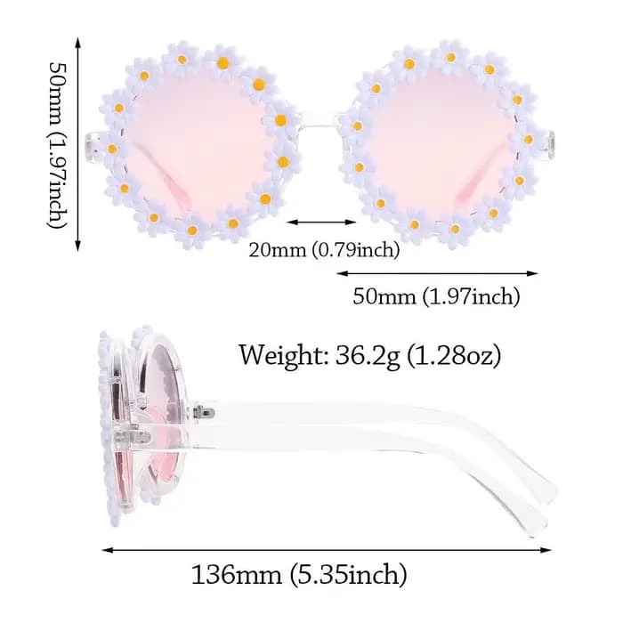 AndrFlower-Lunettes de soleil à monture ronde pour adultes et enfants