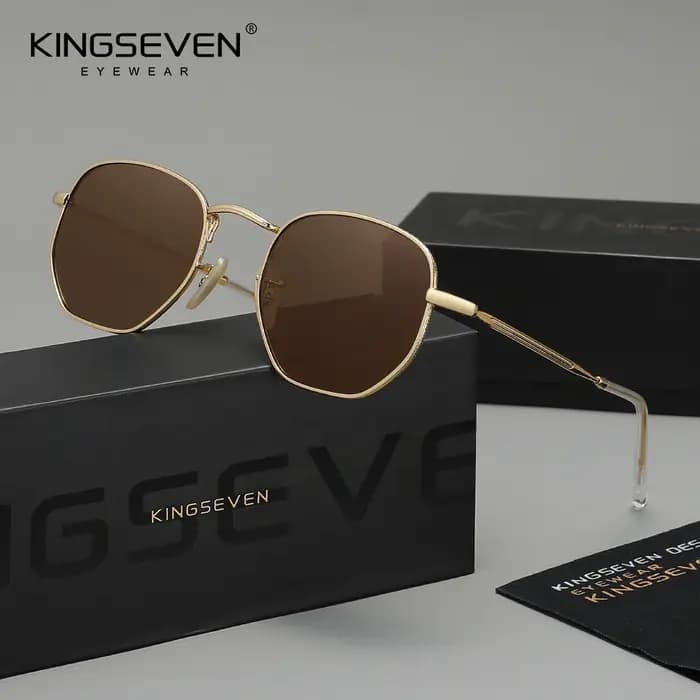Lunettes de soleil rondes tendance pour femmes de la marque KINGSEVEN