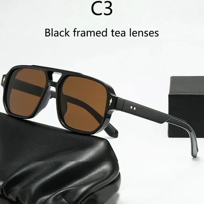 Lunettes de soleil carrées vintage pour femmes et hommes, monture optique moderne, lunettes jaunes, lentille bleue, lunettes de soleil pour femmes, UV400, mode 2025