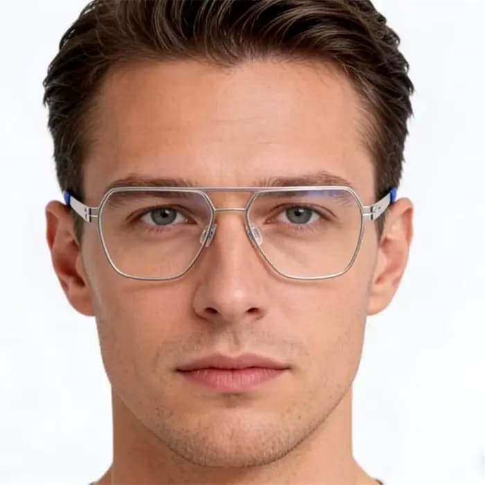 Monture de lunettes sans vis de marque allemande, grande taille pour hommes, style pilote à double pont, lunettes ultra-légères faites à la main pour femmes