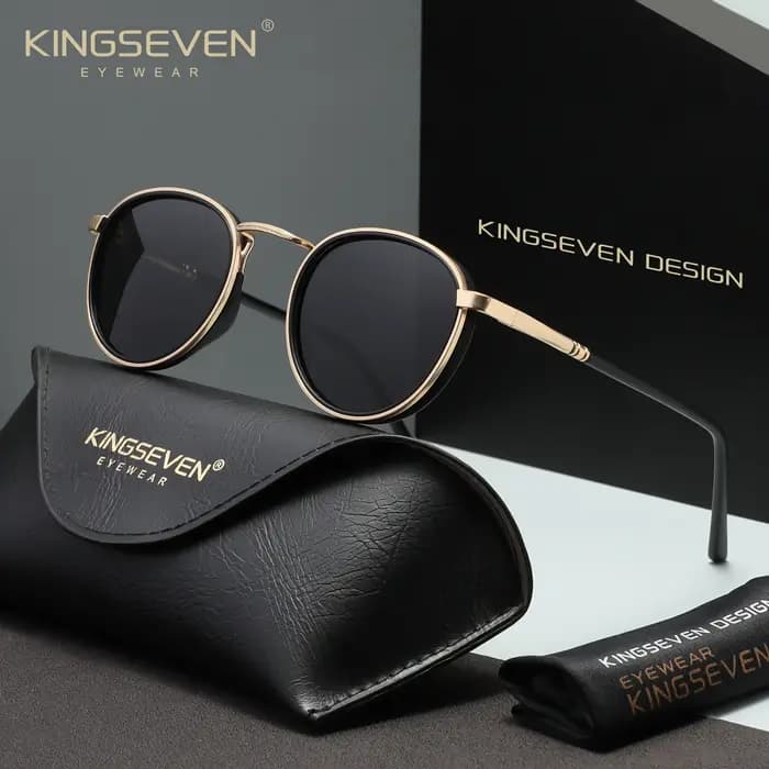 KINGSEVEN – lunettes de soleil à monture ronde décontractée pour hommes et femmes