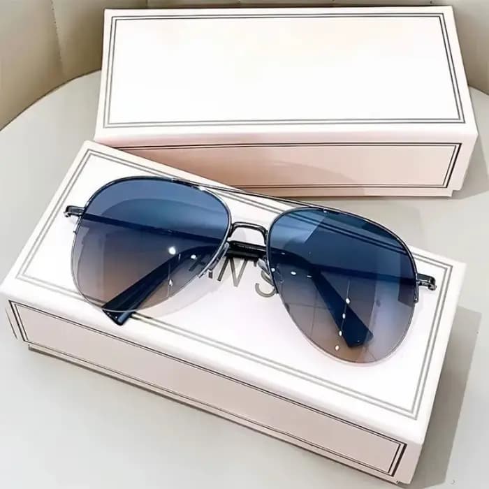 Lunettes de soleil pilote à grande monture pour hommes