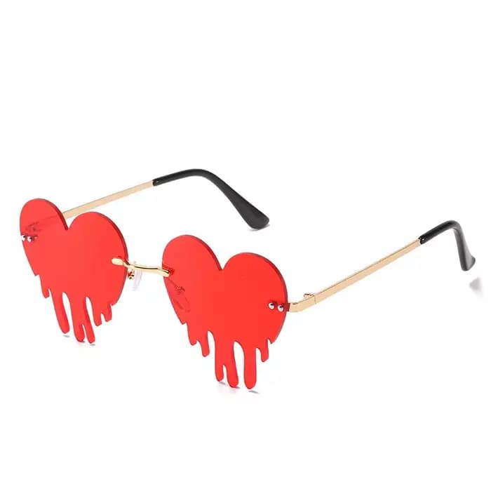 Lunettes de soleil en forme de cœur d'amour pour femmes