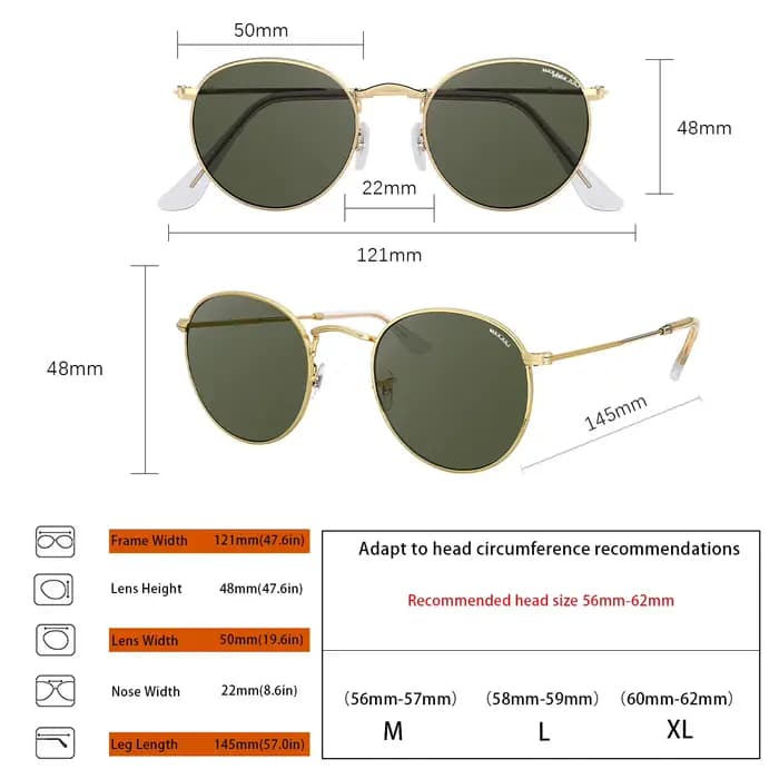 JULI luxe classique lunettes De soleil rondes pour hommes femmes UV400 Protection verre Len Gafas De Sol 8802