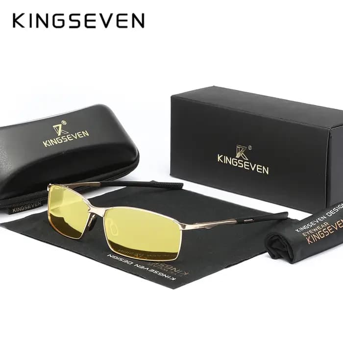 KINGSEVEN mode alliage cadre lunettes de soleil hommes UV400 polarisé rectangulaire