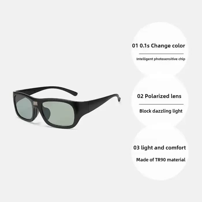 Sports Riding 0.1s lunettes de soleil photochromiques intelligentes pour hommes TR90 changement de couleur lentille