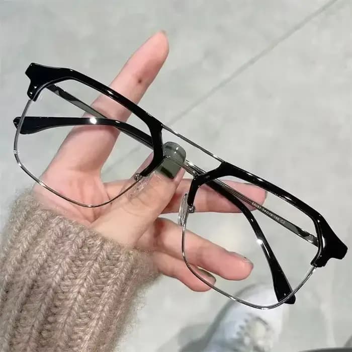 Lunettes anti-lumière bleue demi-cerclées tendance, nouvelle marque de luxe, monture carrée pour le